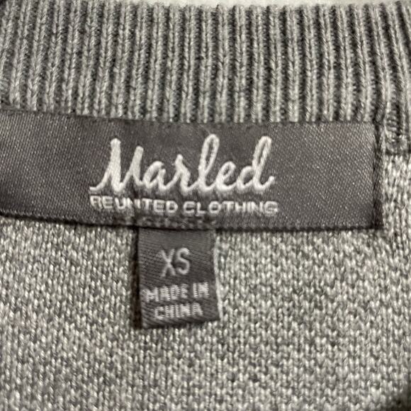 Marled Sweater Let It Snow Polka Dot Size XS Gray Winter Themed Balloon Sleeves - Picture 6 of 8